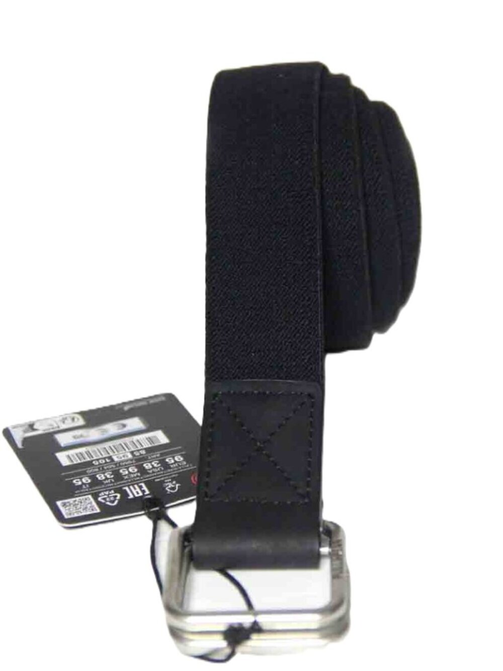 Pull & Bear Black Stretch Canvas Belt Men's Size 38